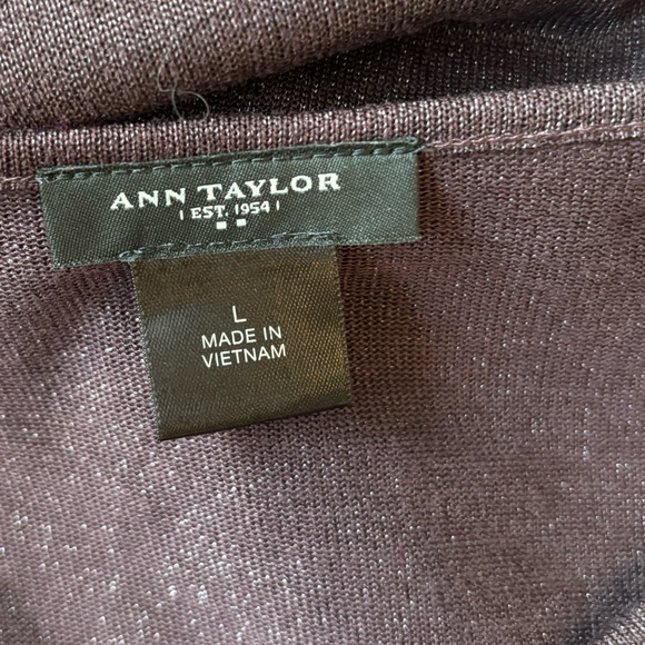 Ann Taylor Cowl Neck Sheath Dress Deep‎ Plum with Sparkle Size L - Picture 9 of 13